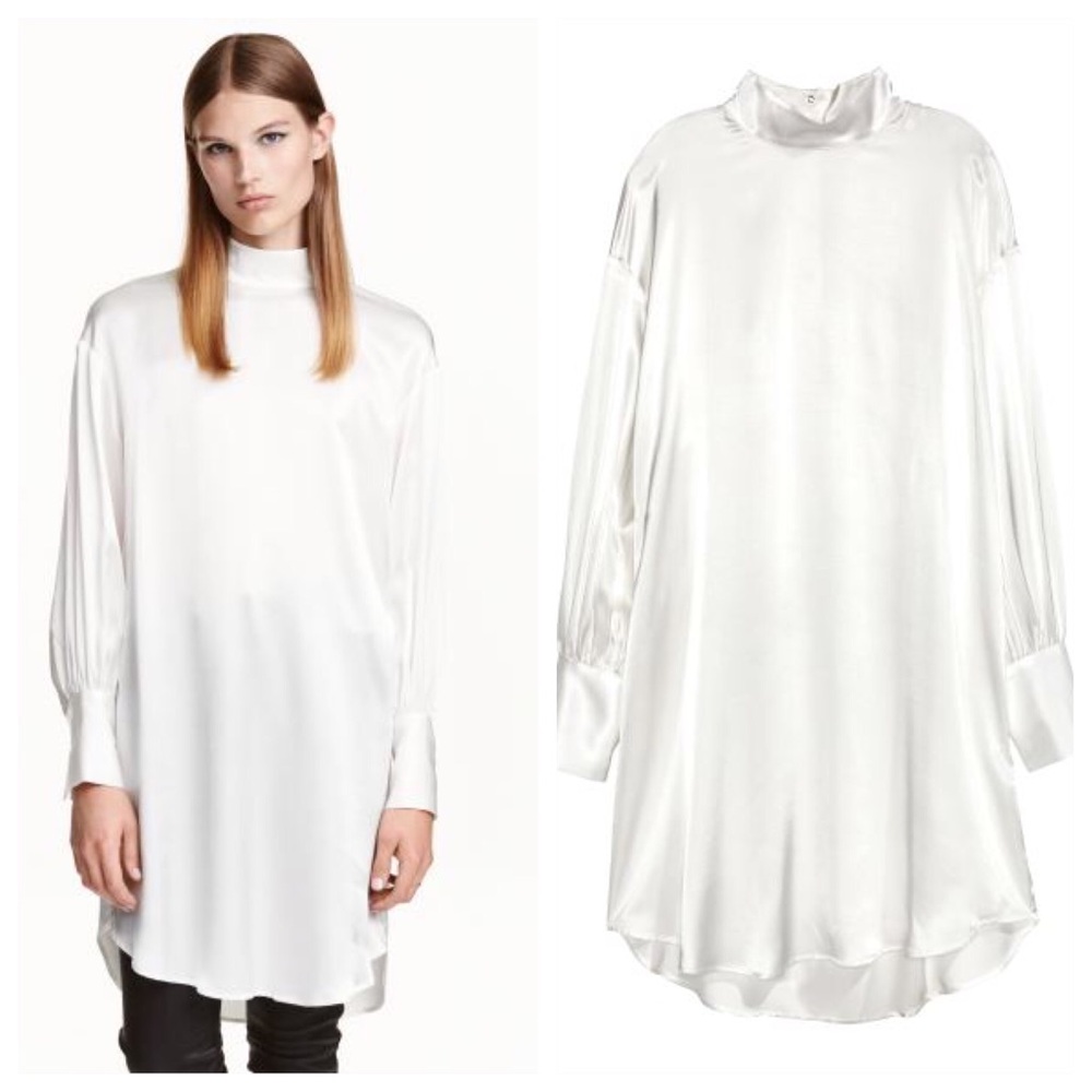 NWT H&M TREND Satin Dress High Neck